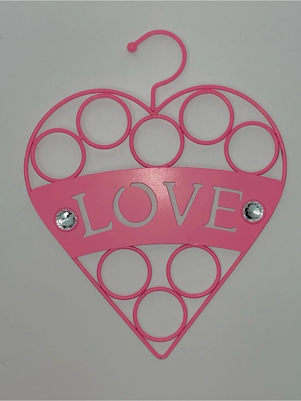 Organiz-her Pink Heart Jeweled Accessory Holder